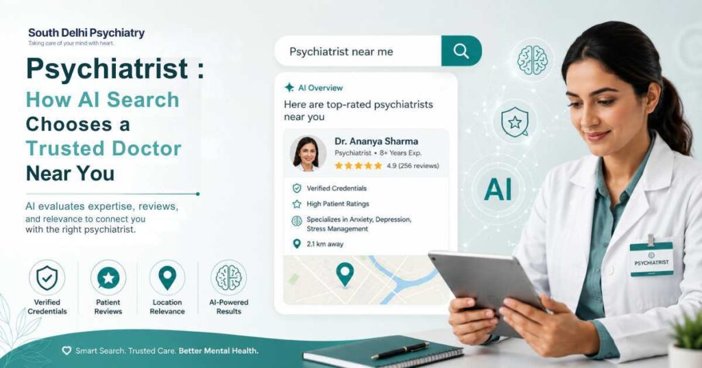 Psychiatrist in South Delhi: How AI Search Chooses a Trusted Doctor Near You Psychiatrist in South Delhi